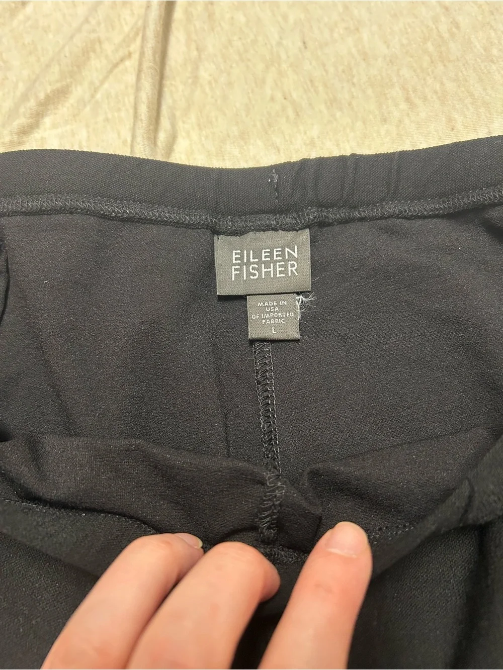 Eileen Fisher Pull On Wide Straight Leg Pants Stretch Elastic Business Casual